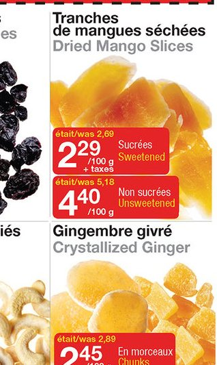 Tranches de mangues séchées Dried Mango Slices
