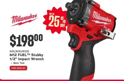 MILWAUKEE M12 FUEL™ Stubby 1/2" Impact Wrench
