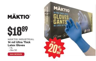 MÄKTIG INDUSTRIAL 14 mil Ultra Thick Latex Glov…