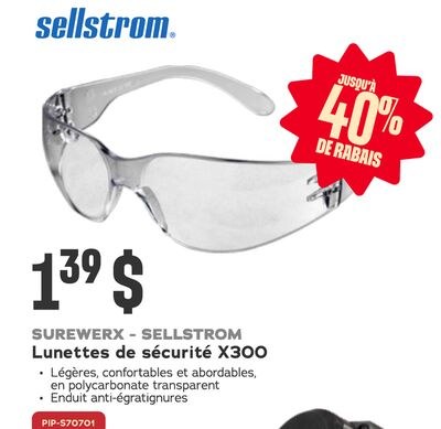 SUREWERX - SELLSTROM Lunettes de sécurité X300