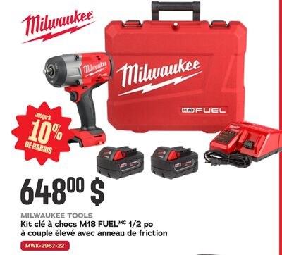 MILWAUKEE TOOLS Kit clé à chocs M18 FUEL 1/2 po…