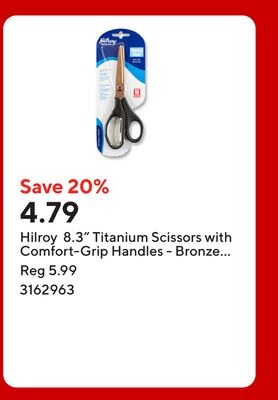 Hilroy 8.3" Titanium Scissors with Comfort-Grip…