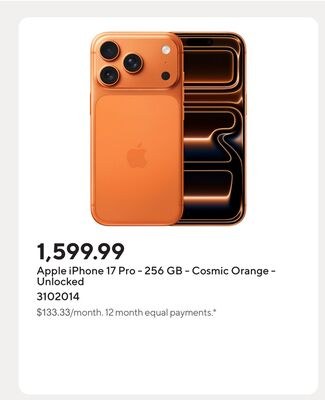 Apple iPhone 17 Pro - 256 GB - Cosmic Orange - …