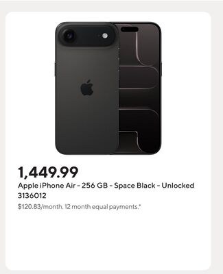 Apple iPhone Air - 256 GB - Space Black - Unloc…