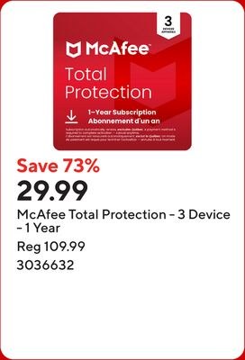 McAfee Total Protection - 3 Device - 1 Year