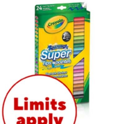 Crayola Washable Super Tips Markers, 24 pk