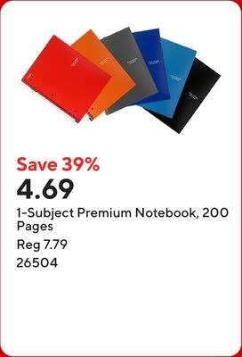 1-Subject Premium Notebook, 200 Pages