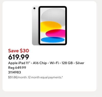 Apple iPad 11" - A16 Chip - Wi-Fi - 128 GB - Si…