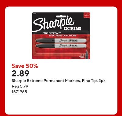 Sharpie Extreme Permanent Markers, Fine Tip, 2pk