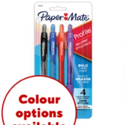 Paper Mate Profile Ballpoint Pens, 1.4mm, 4 pk