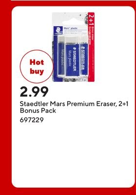 Staedtler Mars Premium Eraser, 2+1 Bonus Pack