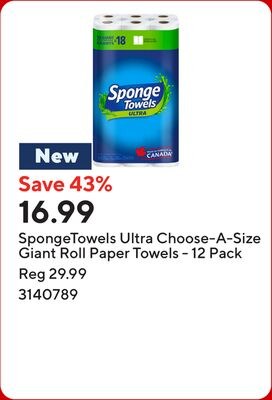 SpongeTowels Ultra Choose-A-Size Giant Roll Pap…