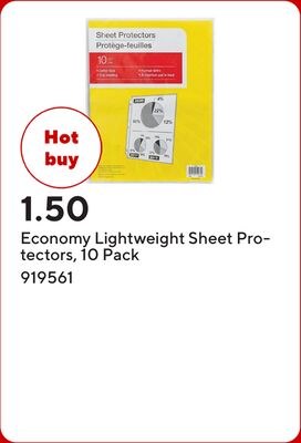 Economy Lightweight Sheet Protectors, 10 Pack