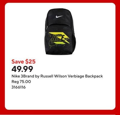 Nike 3Brand by Russell Wilson Verbiage Backpack
