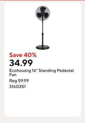 Ecohouzng 16" Standing Pedestal Fan