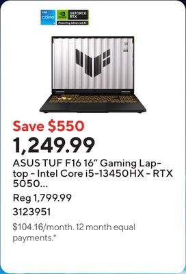 ASUS TUF F16 16" Gaming Laptop - Intel Core i5-…