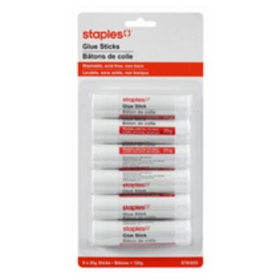 Staples Washable Glue Sticks - 20g - 6 Pack