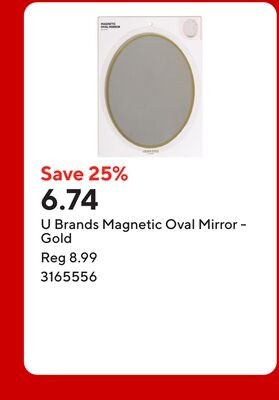 U Brands Magnetic Oval Mirror - Gold