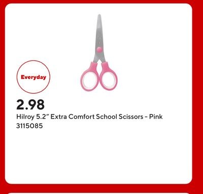 Hilroy 5.2" Extra Comfort School Scissors - Pink