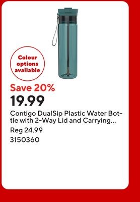 Contigo DualSip Plastic Water Bottle with 2-Way…