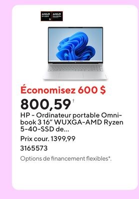 HP - Ordinateur portable Omnibook 3 16" WUXGA-A…
