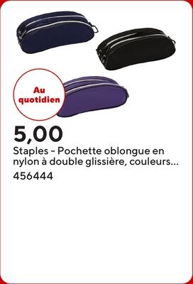 Staples - Pochette oblongue en nylon à double g…