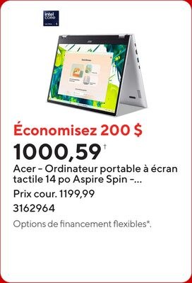 Acer - Ordinateur portable à écran tactile 14 p…