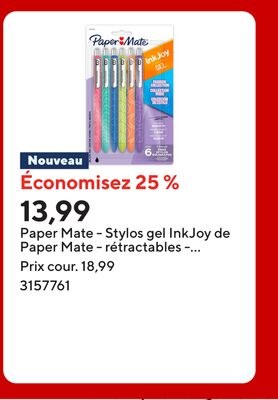 Paper Mate - Stylos gel InkJoy de Paper Mate - …