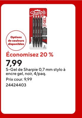 S-Gel de Sharpie 0,7 mm stylo à encre gel, noir…