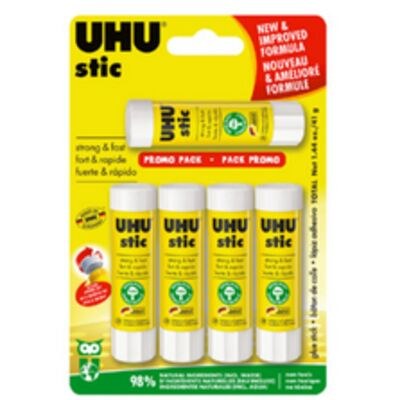 UHU - Bâton de colle - Blanc - 8,2 g - Paq./4