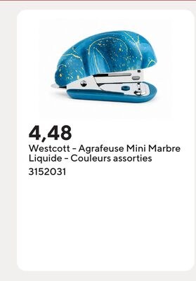 Westcott - Agrafeuse Mini Marbre Liquide - Coul…