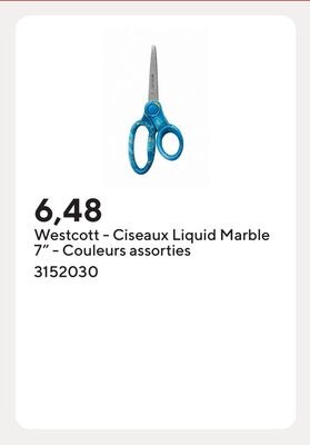 Westcott - Ciseaux Liquid Marble 7" - Couleurs …