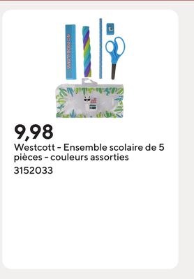 Westcott - Ensemble scolaire de 5 pièces - coul…