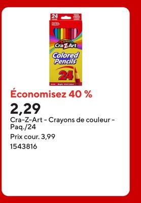 Cra-Z-Art - Crayons de couleur - Paq./24