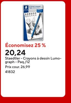 Staedtler - Crayons à dessin Lumograph - Paq./12