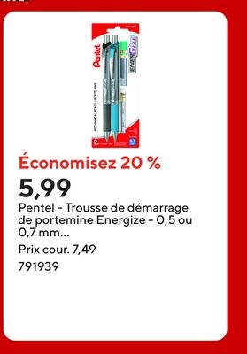 Pentel - Trousse de démarrage de portemine Ener…