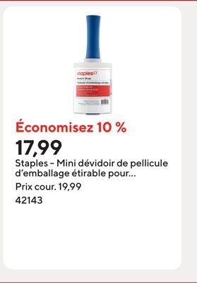 Staples - Mini dévidoir de pellicule d'emballag…