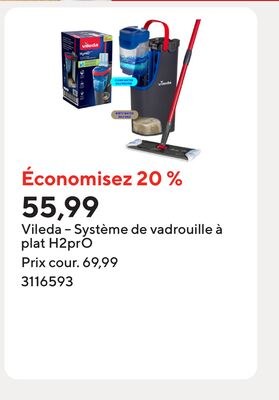 Vileda – Système de vadrouille à plat H2prO