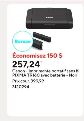 Canon - Imprimante portatif sans fil PIXMA TR16…