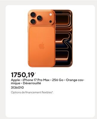 Apple - iPhone 17 Pro Max - 256 Go - Orange cos…