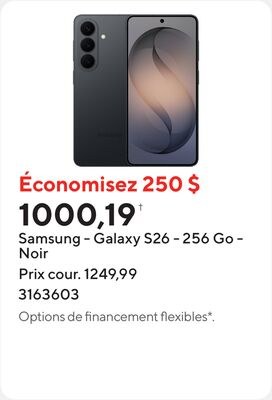 Samsung - Galaxy S26 - 256 Go - Noir