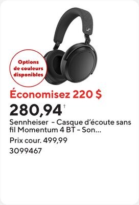 Sennheiser  - Casque d'écoute sans fil Momentum…