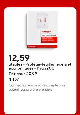 Staples - Protège-feuilles légers et économique…