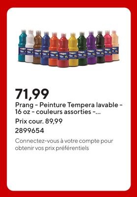 Prang - Peinture Tempera lavable - 16 oz - coul…