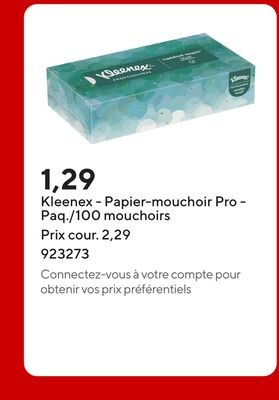 Kleenex - Papier-mouchoir Pro - Paq./100 moucho…