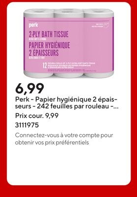 Perk - Papier hygiénique 2 épaisseurs - 242 feu…
