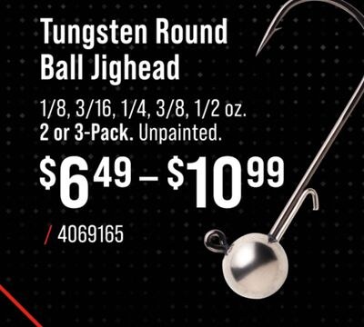 Bass Pro Shops XPS Tungsten Round Ball Jighead