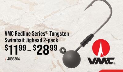 VMC Redline Series® Tungsten Swimbait Jighead 2…