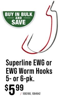 Superline EWG or EWG Worm Hooks