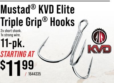 Mustad KVD Elite Triple Grip Hooks